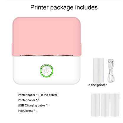 Mini Printer, Inkless Sticker Maker, Free Cut Small Pocket Printer, Portable Thermal Printer for Photo Journal Notes Memo