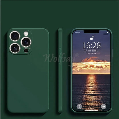 For Iphone 16 Pro Max Case Liquid Silicone Original Plain Rubber TPU Protect Case for Iphone 16 15 Pro Max Cover TPU Shockproof