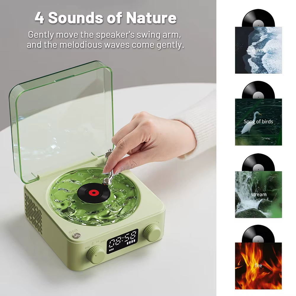 Mini Retro White Noise Bluetooth Speaker Portable Vintage Sleep Aid Bluetooth Speaker Subwoofer with RGB Light Support TF Card