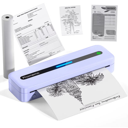 Portable Printer Wireless for Travel M832 Inkless Thermal Printer Support US Letter&A4 Use Ios Android Phone&Laptop