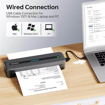 Portable Printer Wireless for Travel M832 Inkless Thermal Printer Support US Letter&A4 Use Ios Android Phone&Laptop