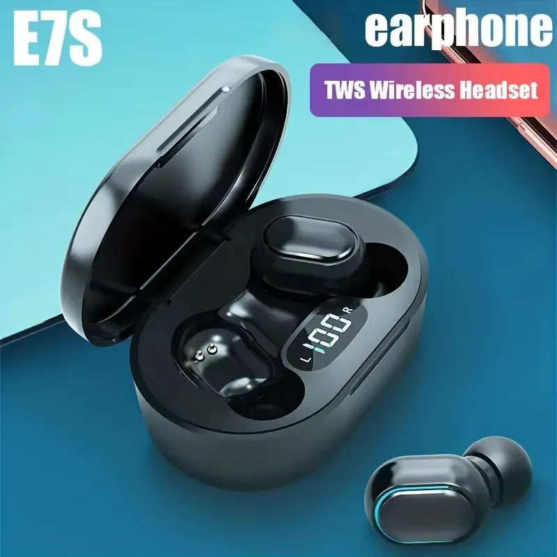 E7S TWS Wireless Headphones Bluetooth Earphone Control Sport Headset Waterproof Microphone Music Earphone Work on All Smartphone