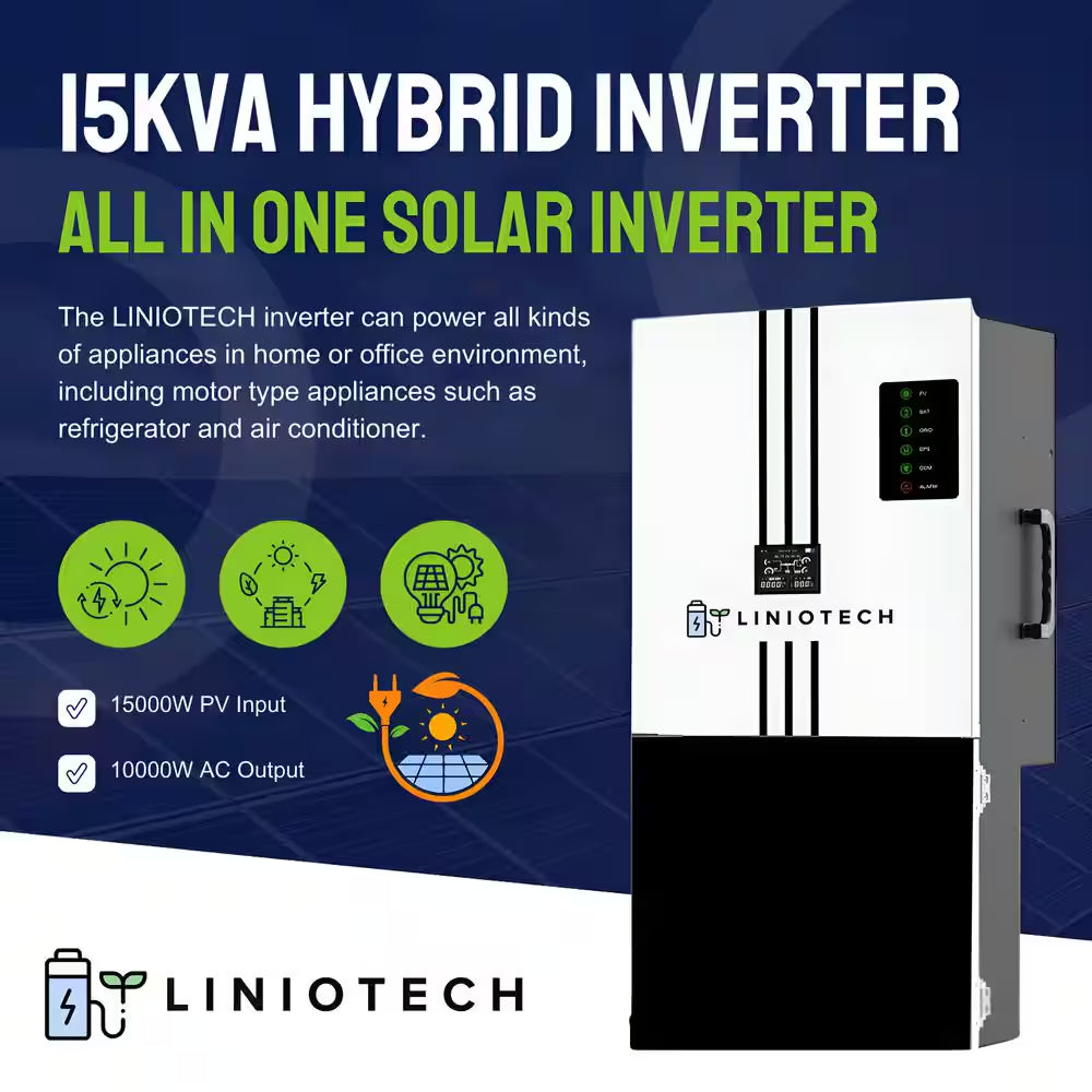 15KVA Hybrid Inverter All-In-One Solar Inverter 15000-Watt PV Input 10000-Watt AC Output