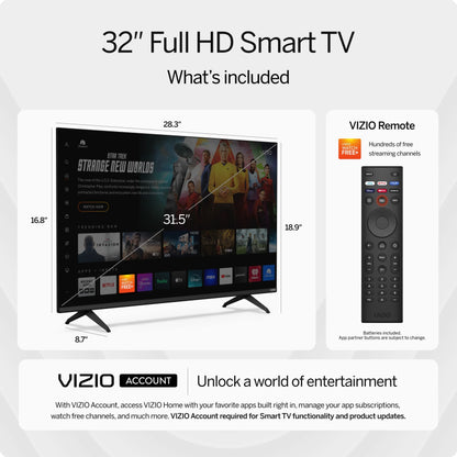 32” Class HD 720P LED Smart TV (New) VHD32M-08