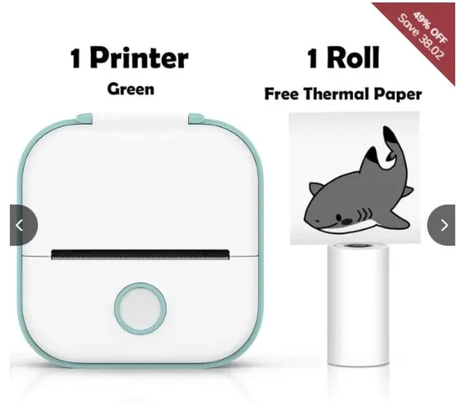 Mini Pocket Printer New and Upgraded Fast Print Portable Mini Thermal Printer Wireless Bluetooth Photo Printer