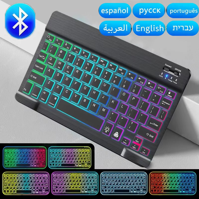 Mini Bluetooth Keyboard Wireless Keyboard 10Inch Backlit Keyboard Backlight Touchpad Keyboard for IOS Android Windows Ipad