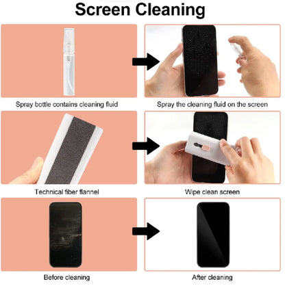 7-In-1 Multi-Device Cleaning Kit - Keyboard, Screen, and Earphone Dust Brush for Computers, Tablets, and Bluetooth Devices