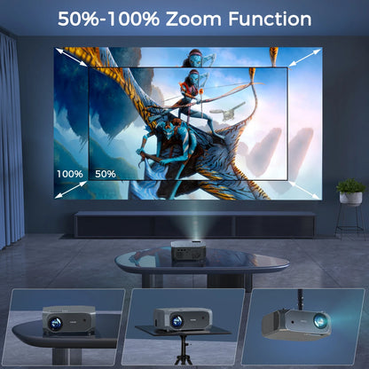 Professional Projector Native 1080P 5G Wifi 300" Display Projector with Bluetooth 5.1, 15000L Full HD 4K Outdoor Movie, 100" Screen Included