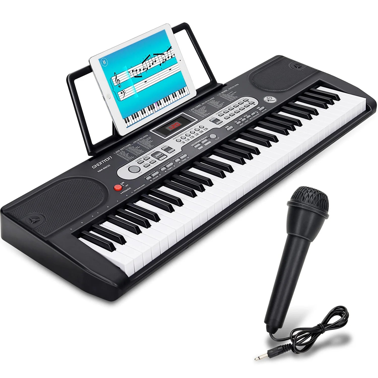 Piano Set 61 Key Portable Electric Keyboard Kit with Headphone, Stand, Stool and Power Supply