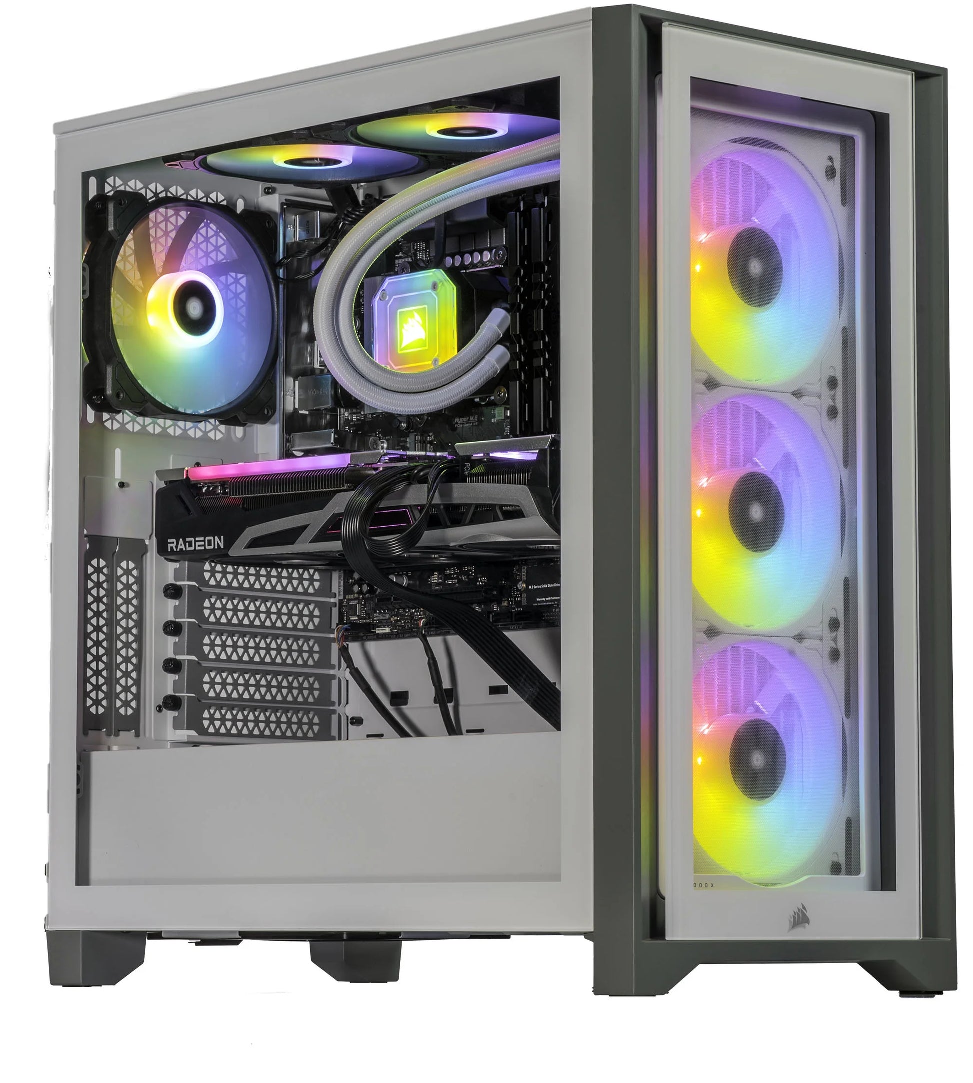 Argentux Custom Built Gaming Desktop PC White (Intel I7-10700F 8-Core, 16GB RAM, 512GB Pcie SSD + 1TB HDD (3.5), Radeon RX 6900 XT, Wifi, Bluetooth, 1Xusb 3.2, 1Xusb 3.0, 1Xhdmi, Win 10 Home)